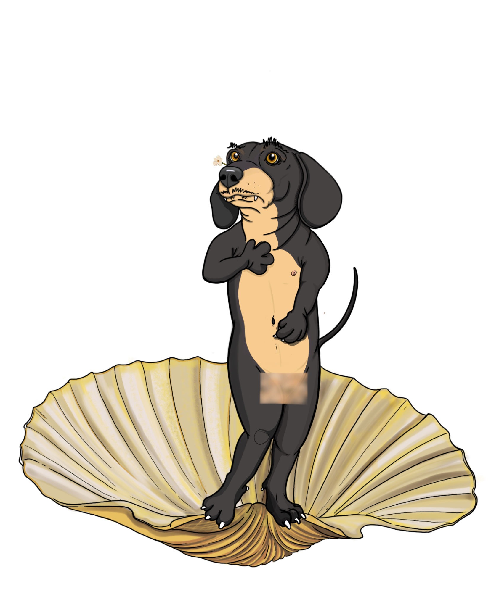 Ilustración del Chori inspirado en El nacimiento de Venus